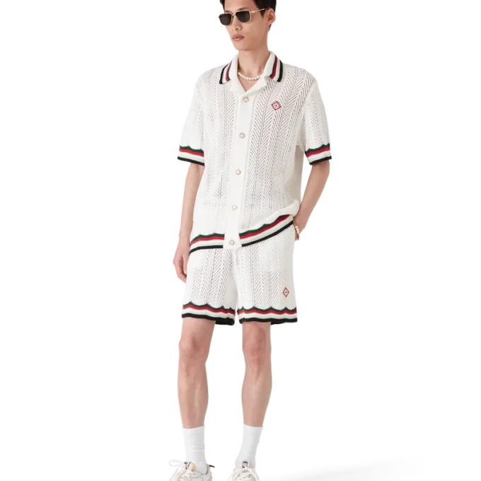 Katoenen Montagne Ondulee gehaakt shirt met korte mouwen in de stijl van een Short