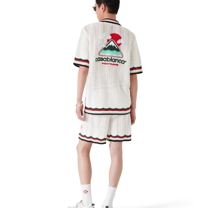 Katoenen Montagne Ondulee gehaakt shirt met korte mouwen in de stijl van een Short