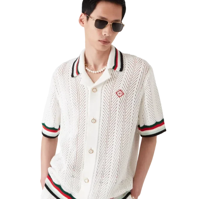 Katoenen Montagne Ondulee gehaakt shirt met korte mouwen in de stijl van een Short