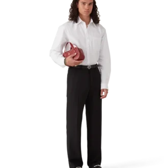 Katoenen Oxford-overhemd met monogramjacquard