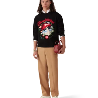 Katoenen trui met geborduurde paddenstoel Katoenen trui met geborduurde paddenstoel