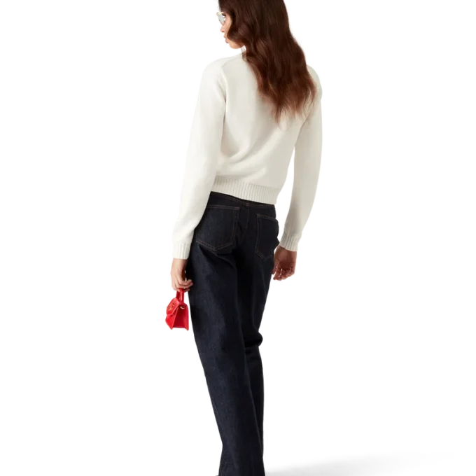 Katoenen trui met geborduurde paddenstoel