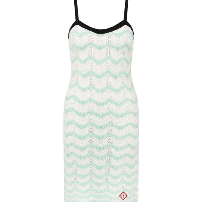 Katoenen Wave gehaakte mini-jurk