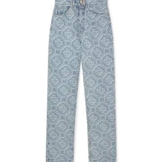 Klassieke Monogram-broek van gebleekte denim