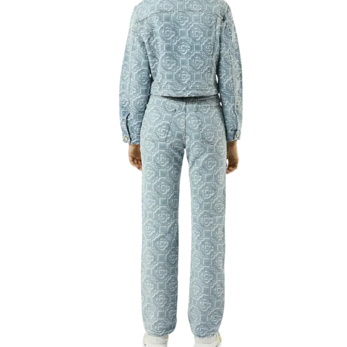 Klassieke Monogram-broek van gebleekte denim