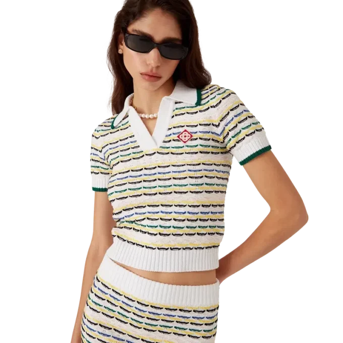 Kort poloshirt van katoen met tuck-steek Kort poloshirt van katoen met tuck-steek