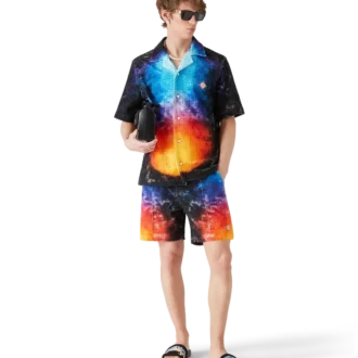 Korte shorts van badstof met kleurverloop