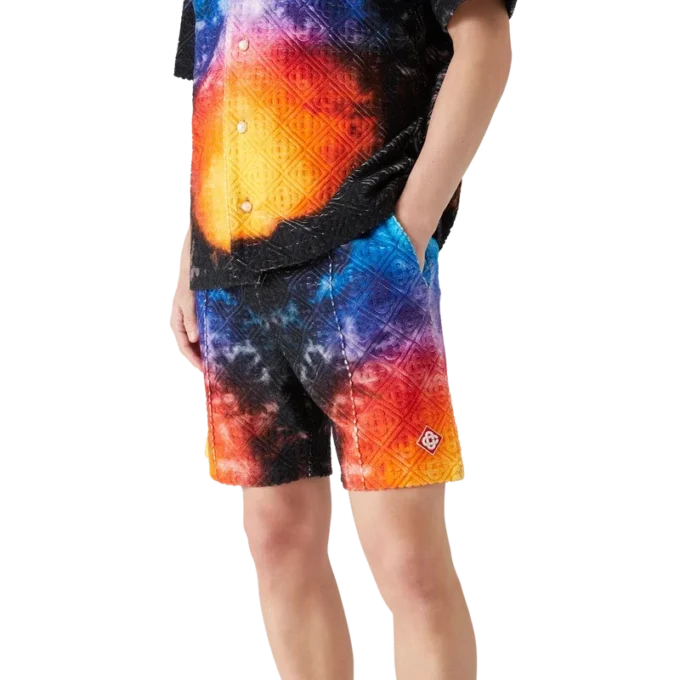 Korte shorts van badstof met kleurverloop