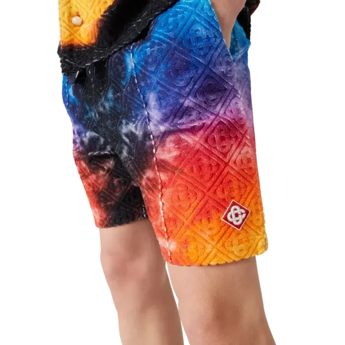 Korte shorts van badstof met kleurverloop