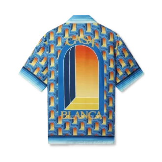 L’arche De Nuit zijden overhemd met Cubaanse kraag