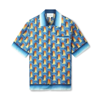 L’arche De Nuit zijden overhemd met Cubaanse kraag