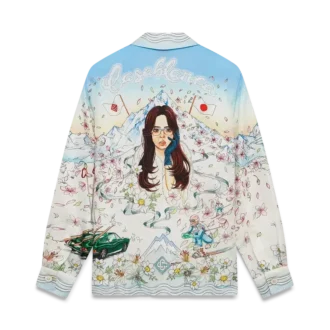 L’hiver Fleuri overhemd met lange mouwen van zijden twill