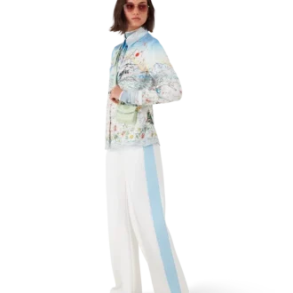 L’hiver Fleuri overhemd met lange mouwen van zijden twill