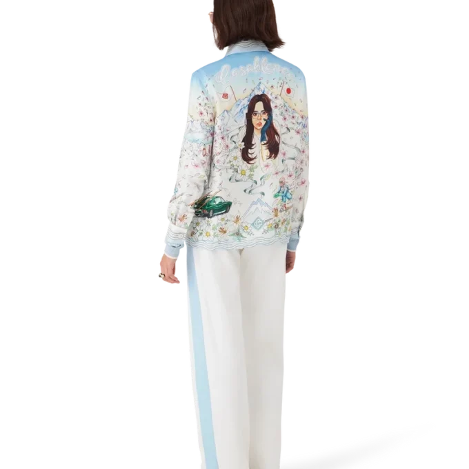 L’hiver Fleuri overhemd met lange mouwen van zijden twill