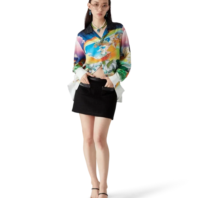 La Musique zijden overhemd met lange mouwen