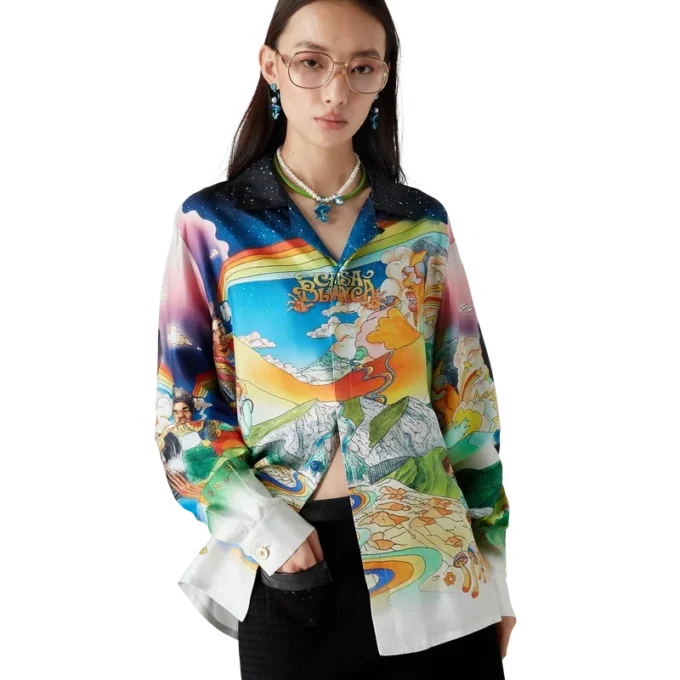 La Musique zijden overhemd met lange mouwen