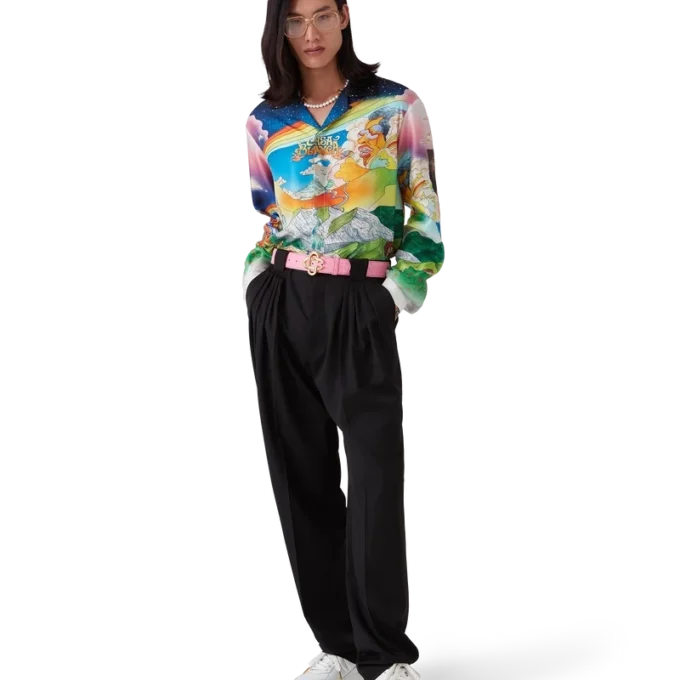 La Musique zijden overhemd met lange mouwen