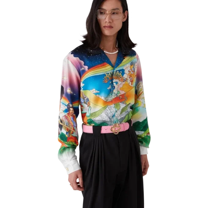 La Musique zijden overhemd met lange mouwen