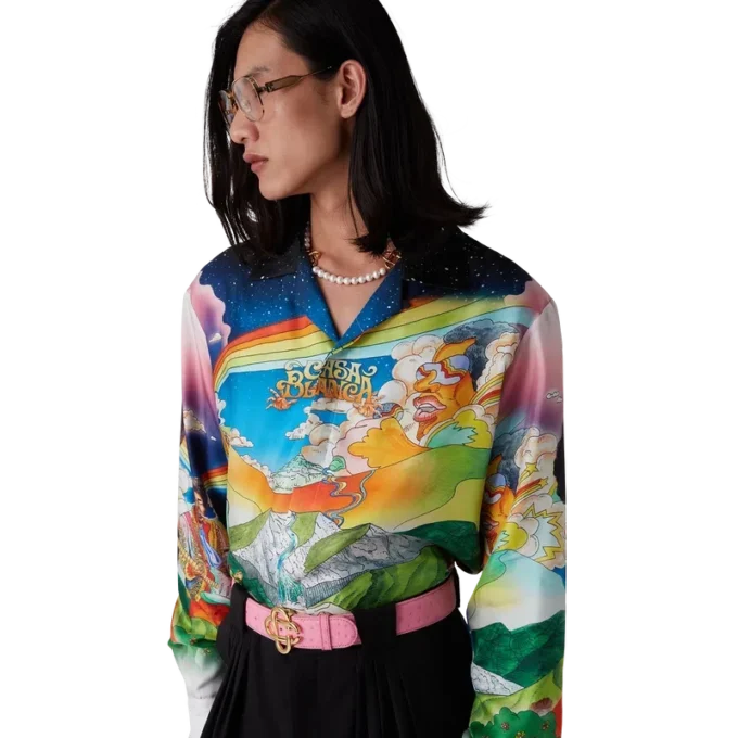 La Musique zijden overhemd met lange mouwen