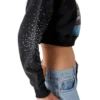 La Pramonition cropped sweatshirt met kristallen versiering