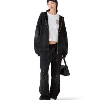 La Pramonition joggingbroek met kristallen versiering