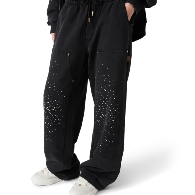 La Pramonition joggingbroek met kristallen versiering La Pramonition joggingbroek met kristallen versiering