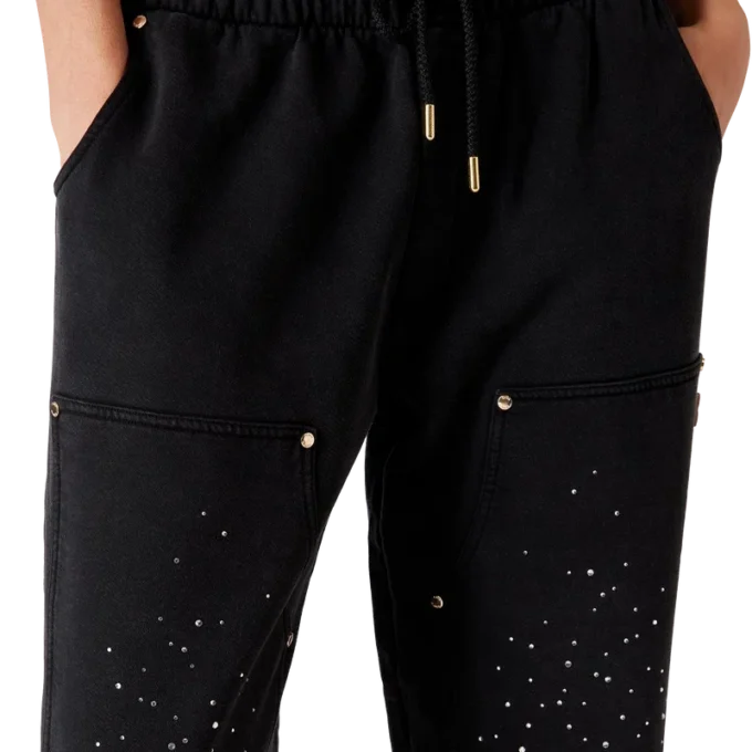 La Pramonition joggingbroek met kristallen versiering