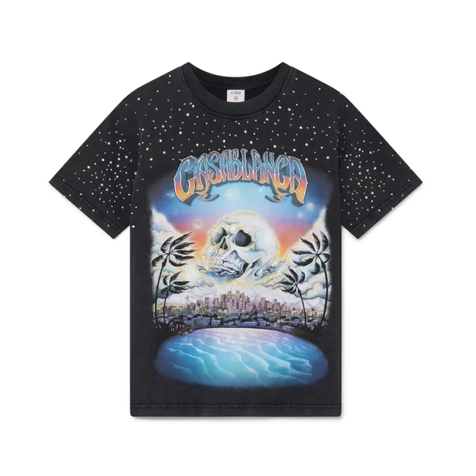 La Pramonition T-shirt met kristallen versiering