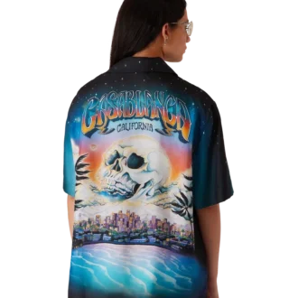 La Pramonition zijden overhemd met korte mouwen