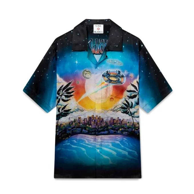 La Pramonition zijden overhemd met korte mouwen La Pramonition zijden overhemd met korte mouwen