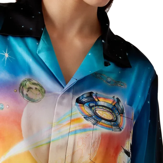 La Pramonition zijden overhemd met korte mouwen La Pramonition zijden overhemd met korte mouwen