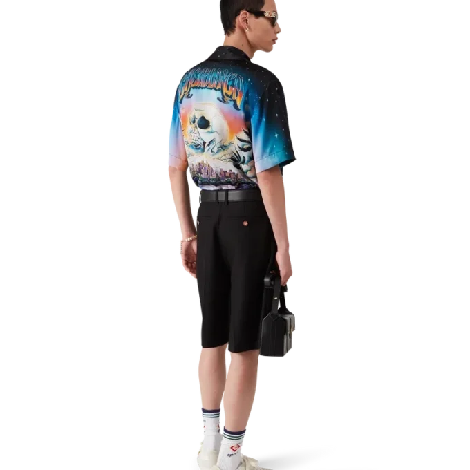 La Pramonition zijden overhemd met korte mouwen La Pramonition zijden overhemd met korte mouwen