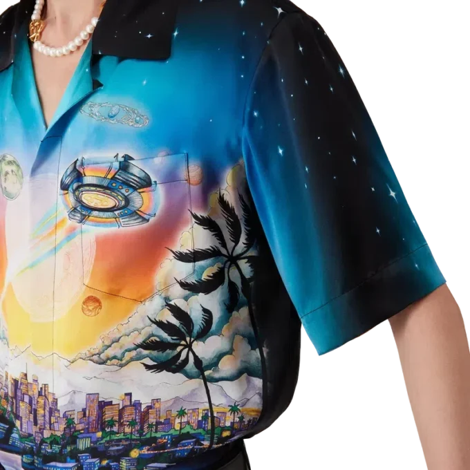 La Pramonition zijden overhemd met korte mouwen La Pramonition zijden overhemd met korte mouwen