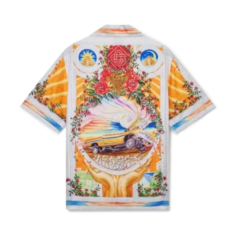 La Tornade De Rose zijden overhemd met korte mouwen