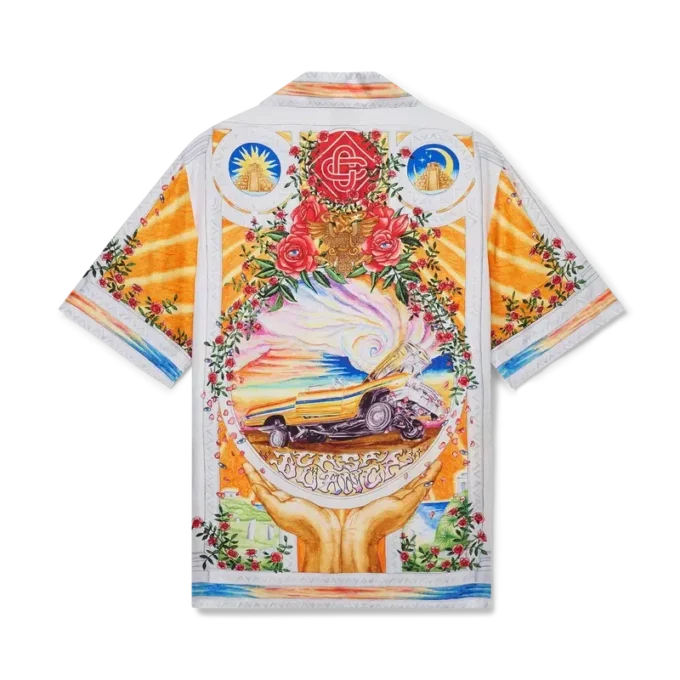 La Tornade De Rose zijden overhemd met korte mouwen La Tornade De Rose zijden overhemd met korte mouwen