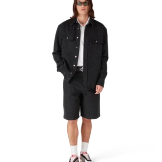 Laser Monogram denim shorts