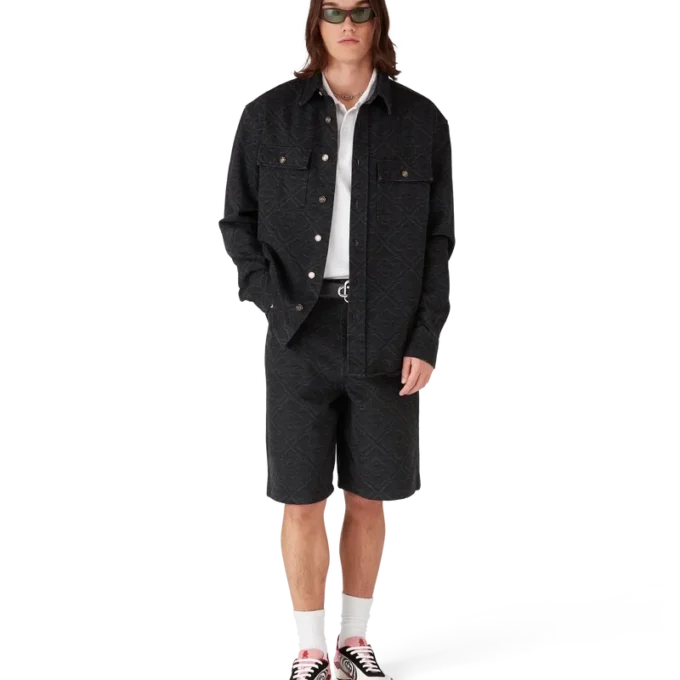 Laser Monogram denim shorts