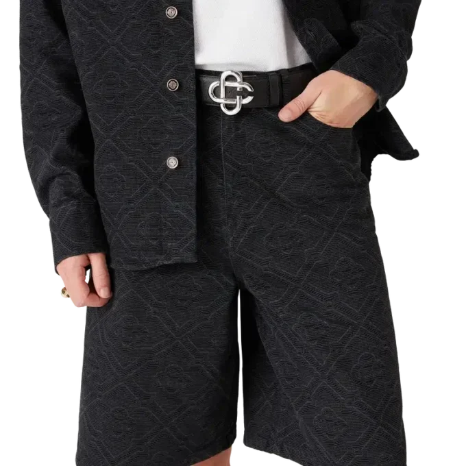 Laser Monogram denim shorts