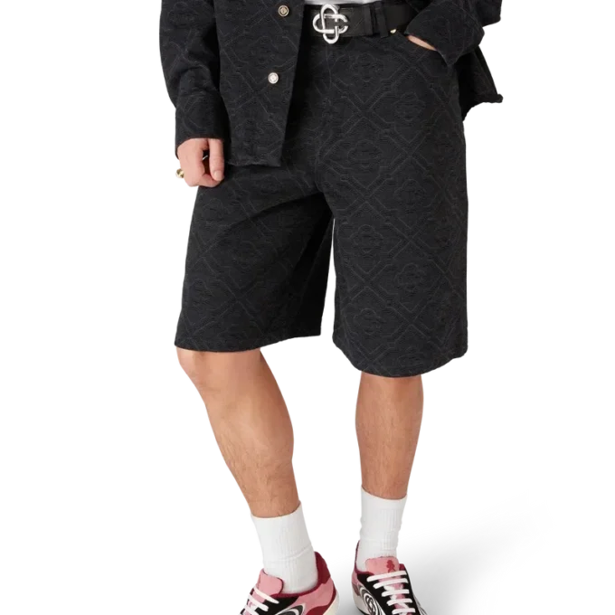 Laser Monogram denim shorts