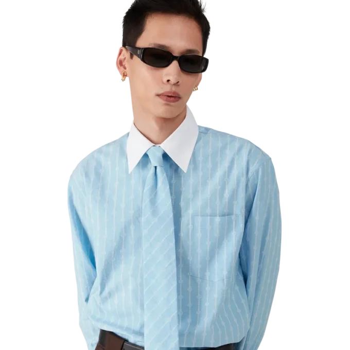 Laurel Stripe Jacquard-overhemd