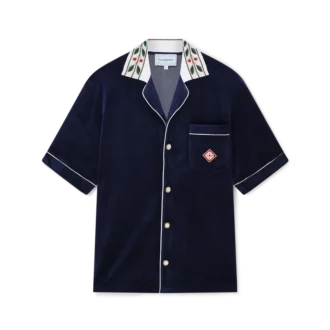 Laurel velours overhemd met korte mouwen