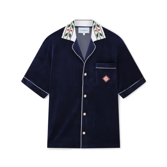 Laurel velours overhemd met korte mouwen