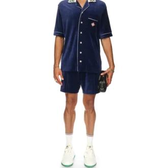 Laurel velours overhemd met korte mouwen