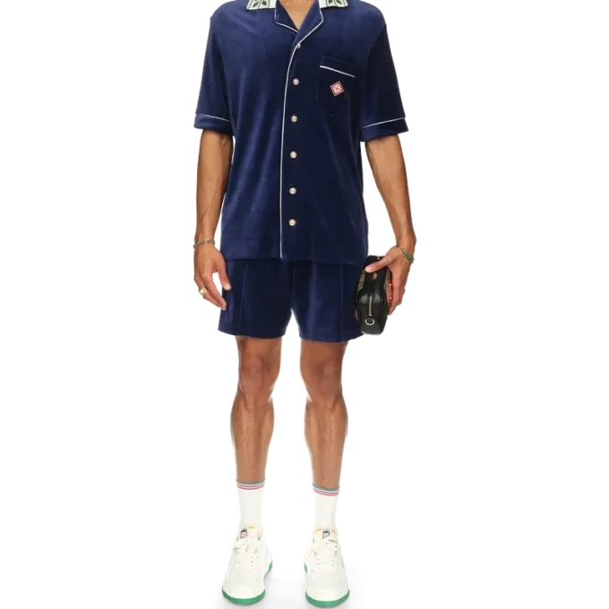 Laurel velours overhemd met korte mouwen