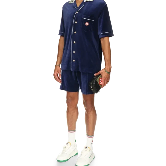 Laurel velours overhemd met korte mouwen