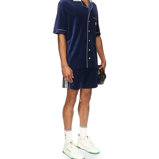 Laurel velours overhemd met korte mouwen