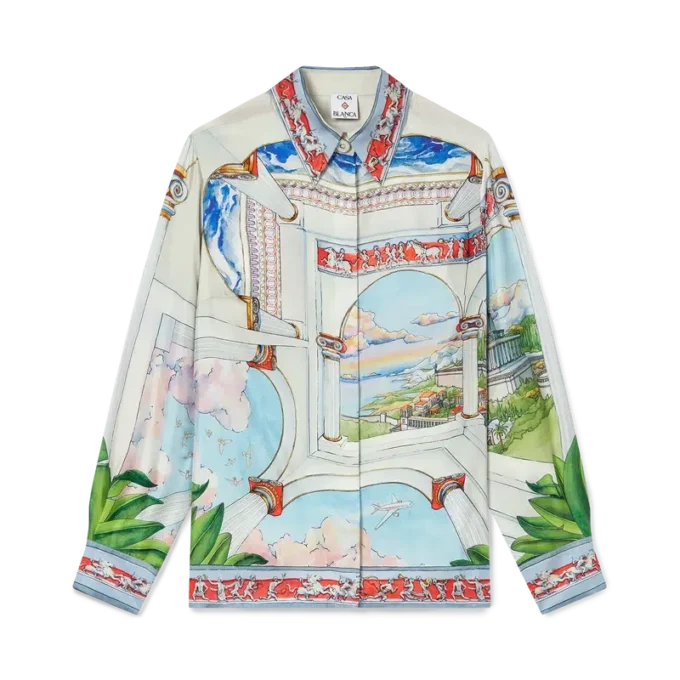 Le Passage zijden overhemd met lange mouwen