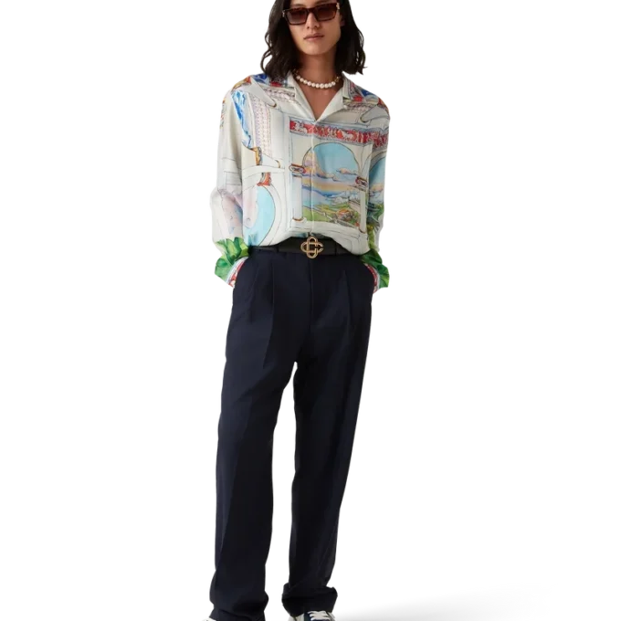 Le Passage zijden overhemd met lange mouwen