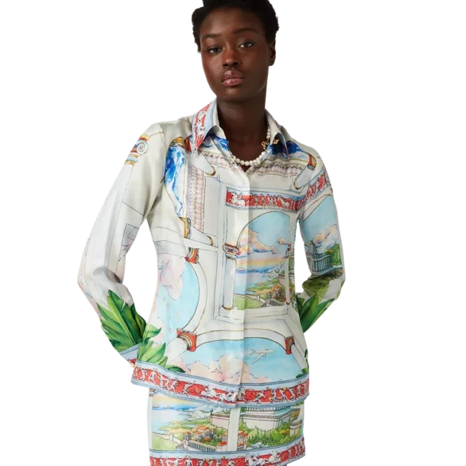 Le Passage zijden overhemd met lange mouwen