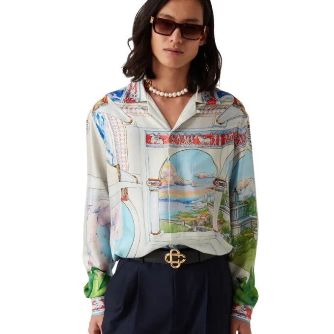 Le Passage zijden overhemd met lange mouwen